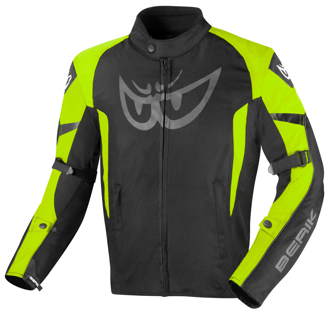 Berik Tourer Evo waterproof Motorcycle Textile Jacket, black-yellow, Size 48, black-yellow, Size 48