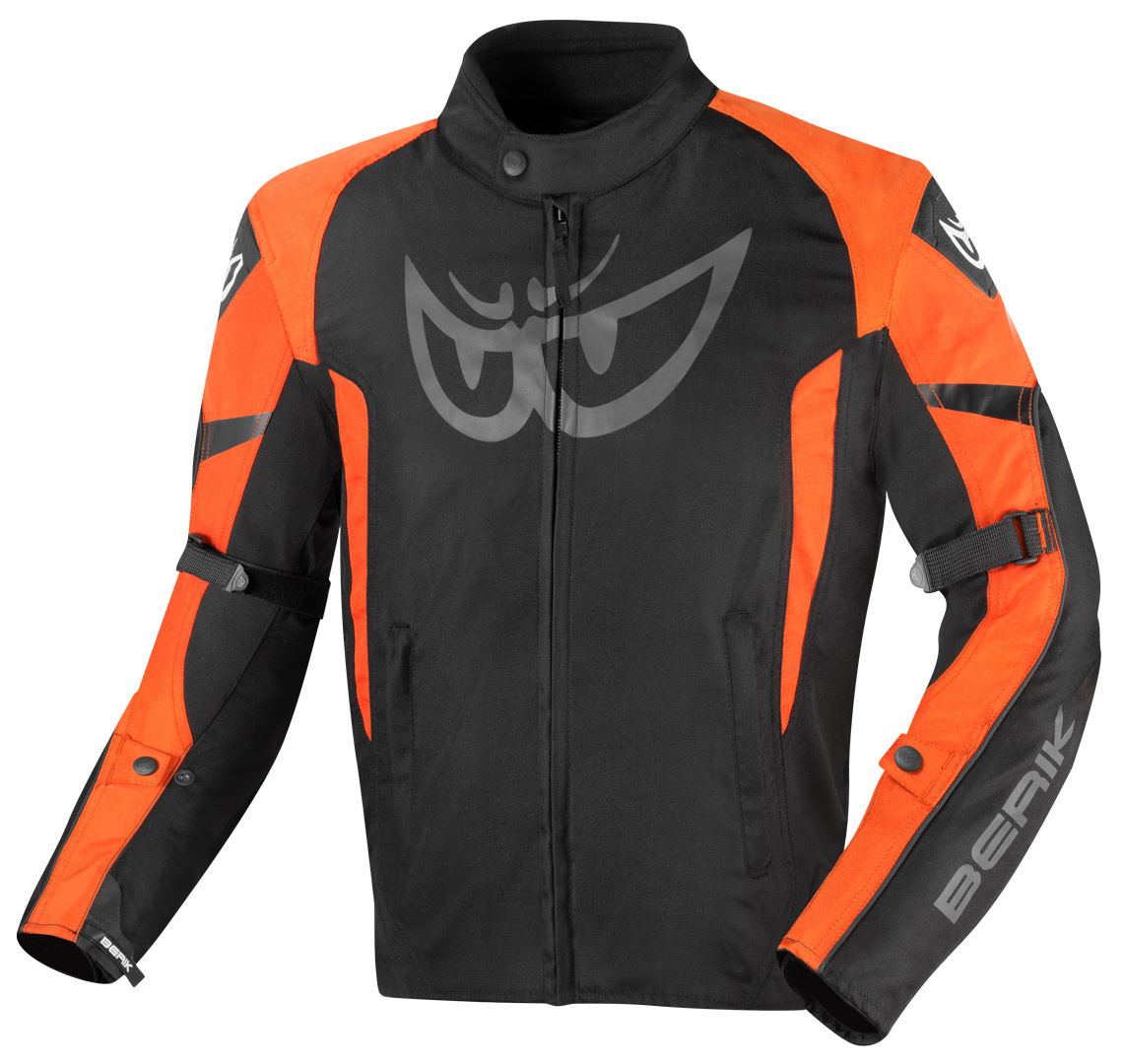 Berik Tourer Evo waterproof Motorcycle Textile Jacket, black-orange, Size 48, black-orange, Size 48