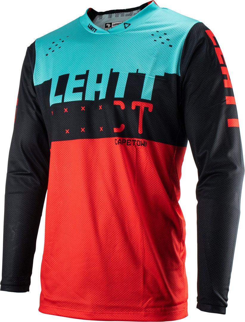 Leatt 4.5 Lite Maillot de motocross, noir-rouge-bleu, taille S pour Hommes