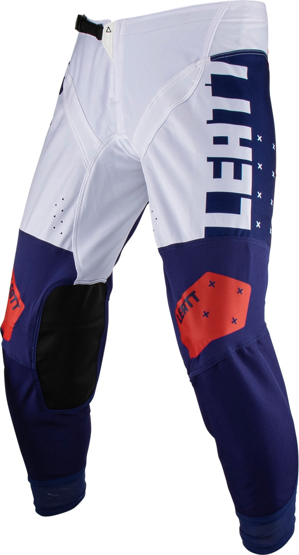 Leatt 4.5 Lite Pantalon de motocross, blanc-rouge-bleu, taille XL pour Hommes