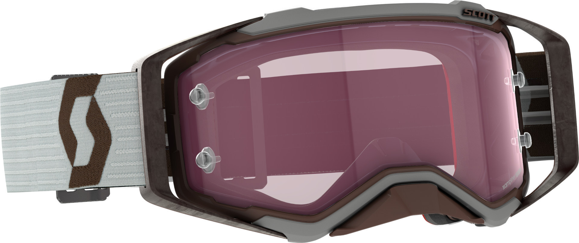Scott Prospect Amplifier Grey/Brown Motocross Goggles, brown, Size One Size