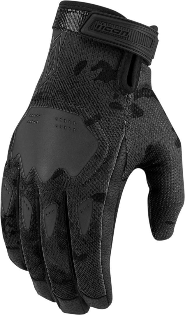 Icon Hooligan CE Motorcycle Gloves, black-green-multicolored, Size S, black-green-multicolored, Size S