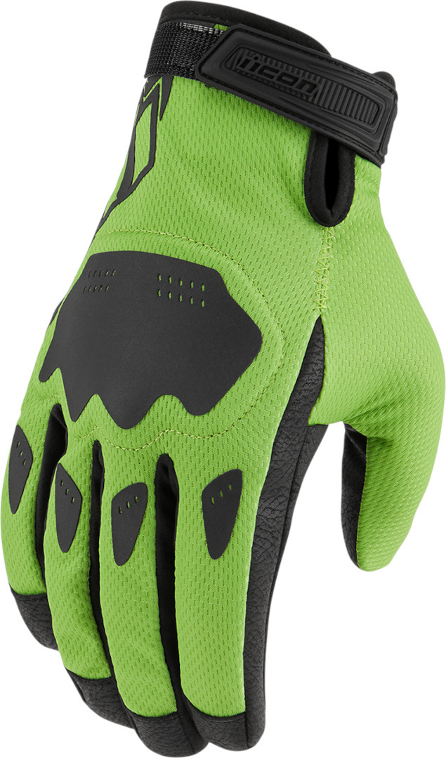 Icon Hooligan CE Motorcycle Gloves, green, Size S, green, Size S