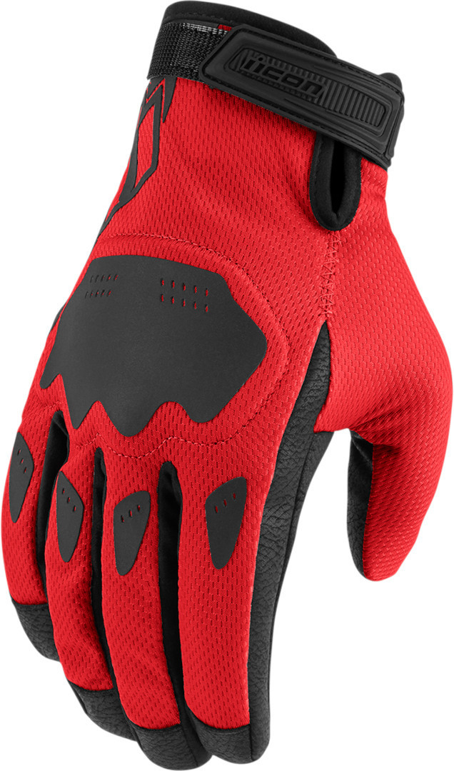 Icon Hooligan CE Motorcycle Gloves, red, Size S, red, Size S