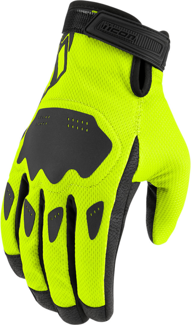 Icon Hooligan CE Motorcycle Gloves, yellow, Size S, yellow, Size S