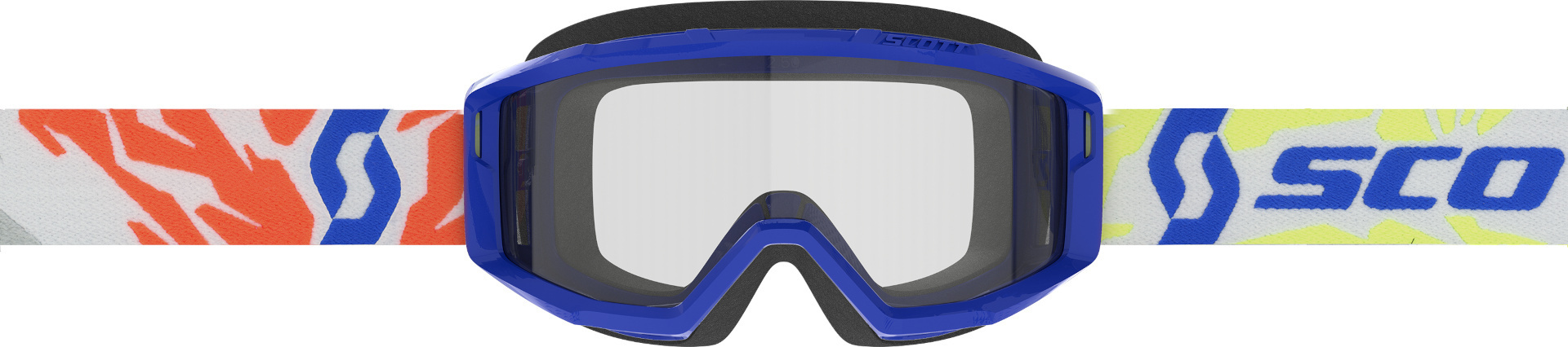 Side view of Scott Primal Youth Motocross Goggles, blue