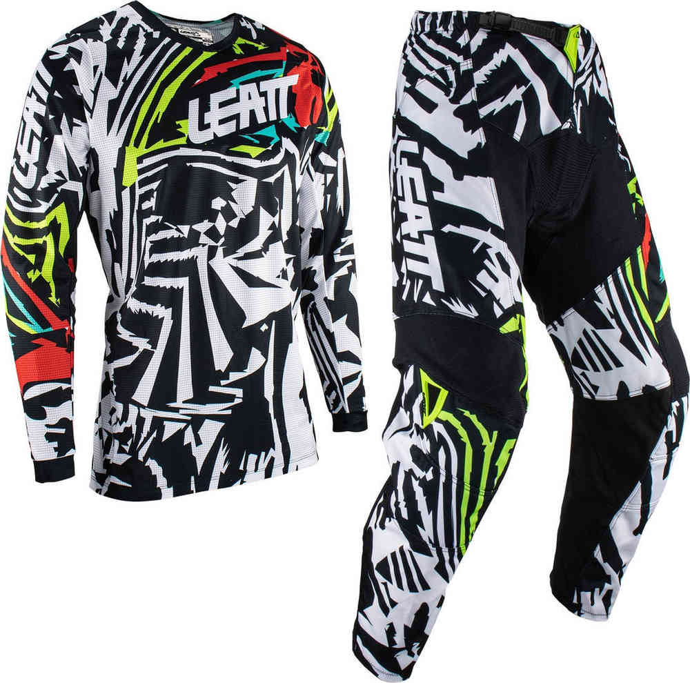 Leatt 3.5 Zebra Motocross jersey og bukser sæt