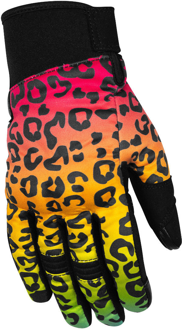 Rusty Stitches Bonnie V2 Panther Gants de moto pour dames, noir-multicolore, taille S pour Femmes