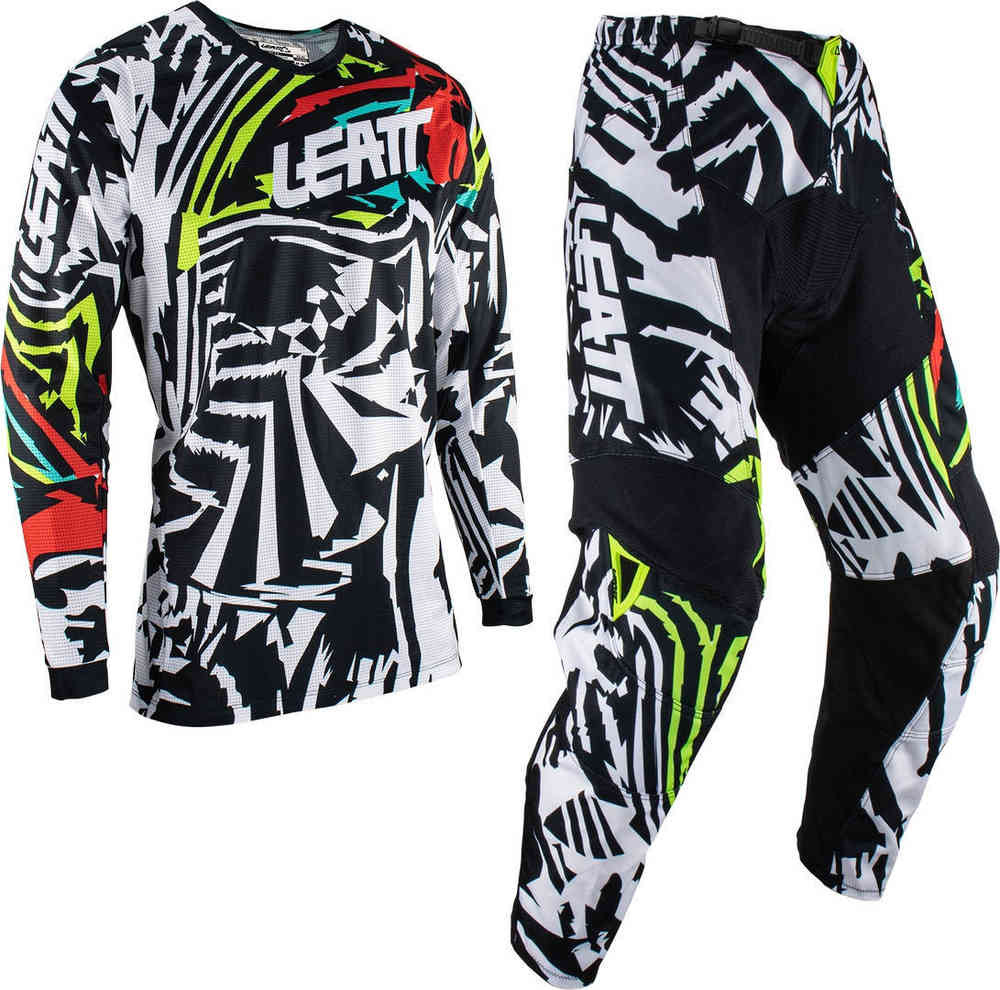 Leatt 3.5 Zebra Youth Motocross Jersey e Pantaloni Set