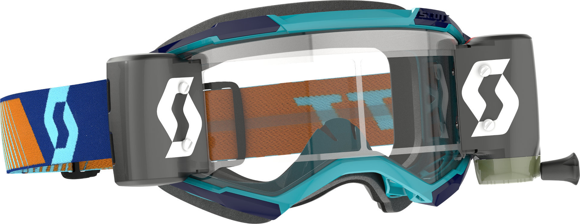 Scott Fury WFS Blue/Orange Motocross Goggles, clear, clear, Size One Size