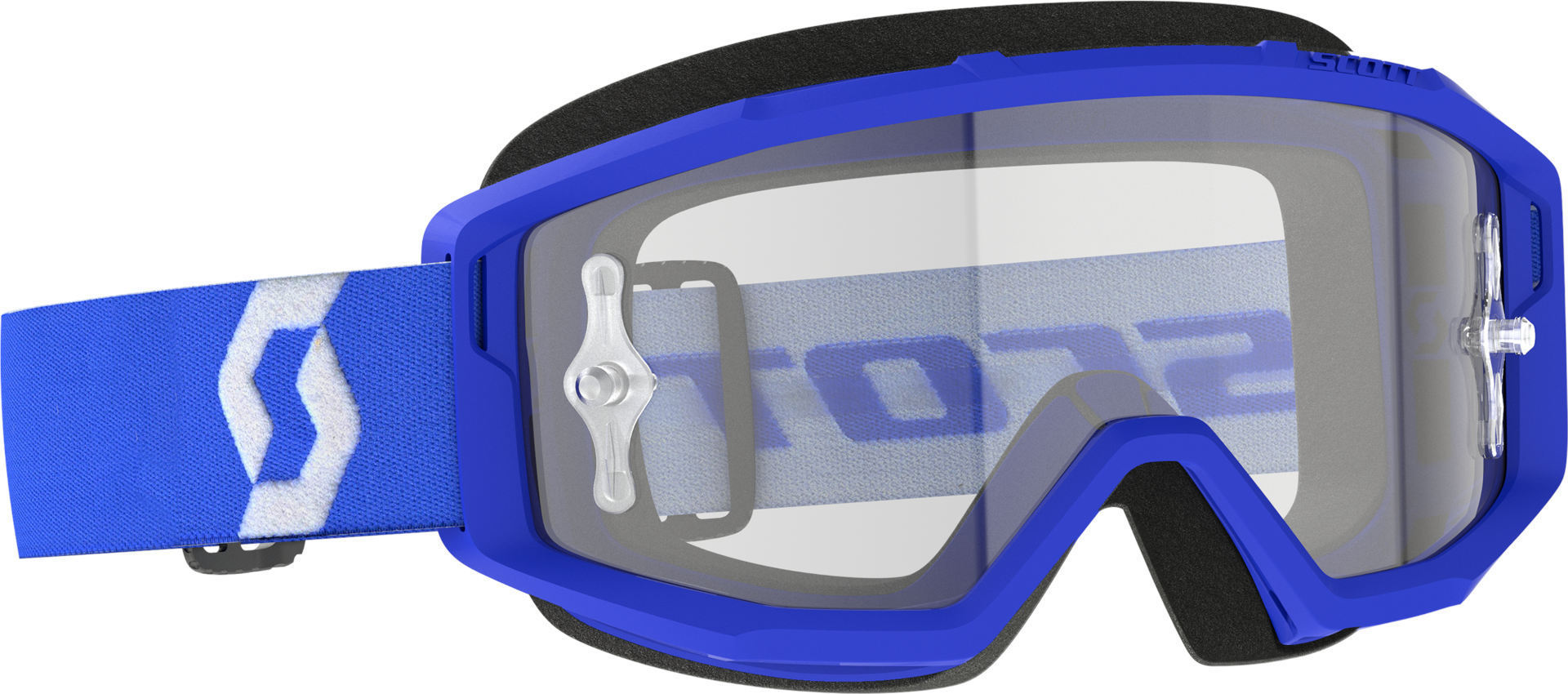 Scott Primal Clear Motocross Goggles, white-blue, white-blue, Size One Size