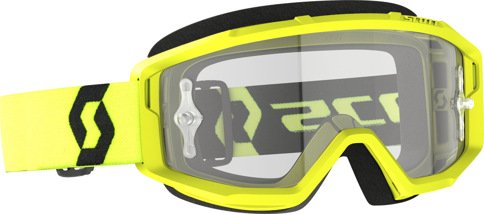 Scott Primal Clear Motocross Goggles, black-yellow, black-yellow, Size One Size