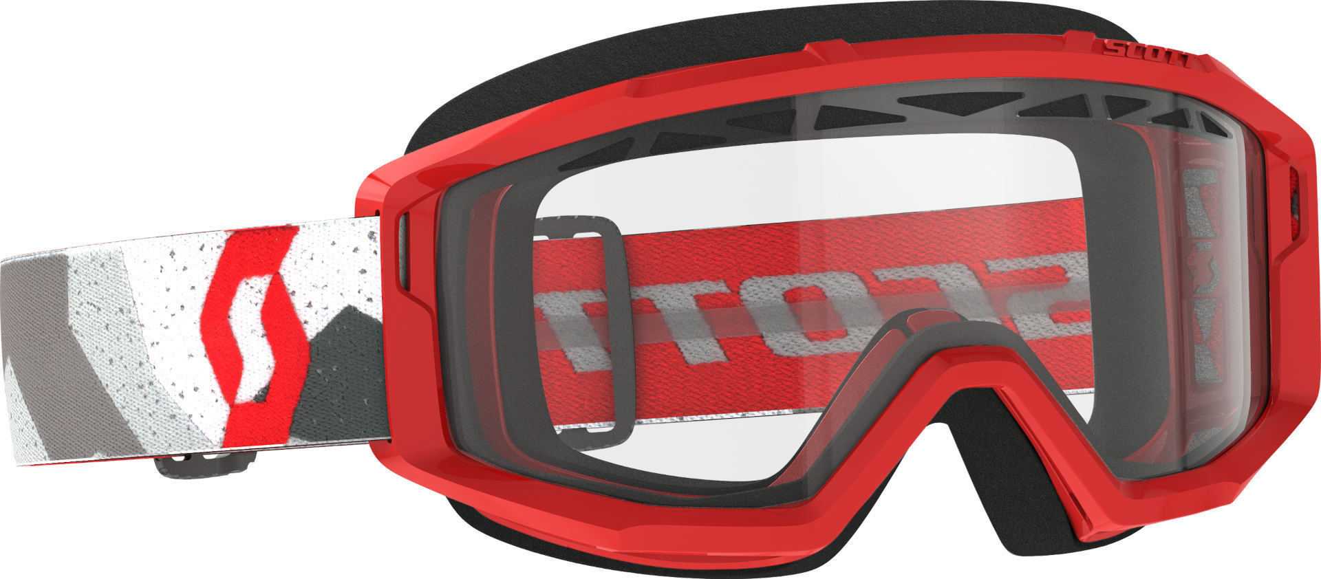 Scott Primal Enduro Camo White/Red Motocross Goggles, clear, clear, Size One Size