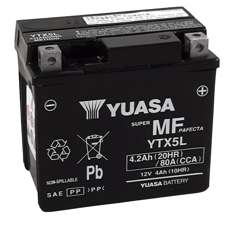 Image of YUASA Batteria YUASA YUASA W/C Attivata in fabbrica senza manutenzione - YTX5L FA Batteria esente da manutenzione