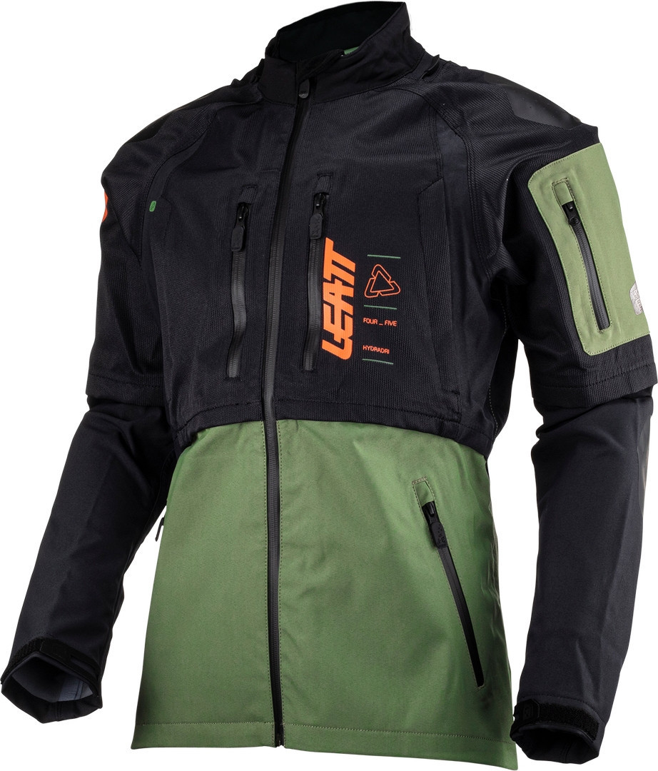 Leatt 4.5 HydraDri Waterproof Motocross Jacket, black-green, Size S, black-green, Size S