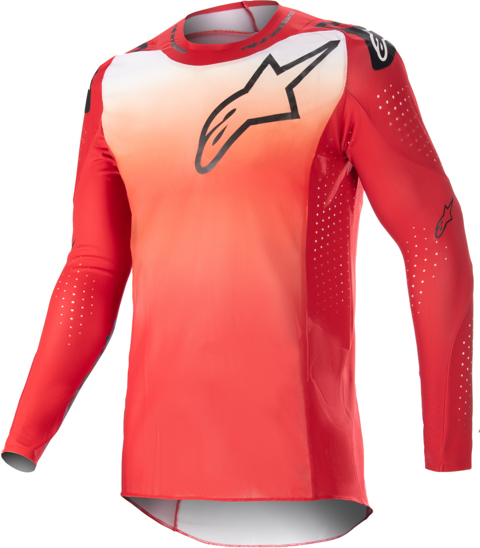 Alpinestars Supertech Risen Motocross Jersey, white-red, Size 2XL, 2XL White Red unisex