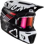 Leatt 9.5 Carbon Ghost Motocross-kypärä suojalaseilla