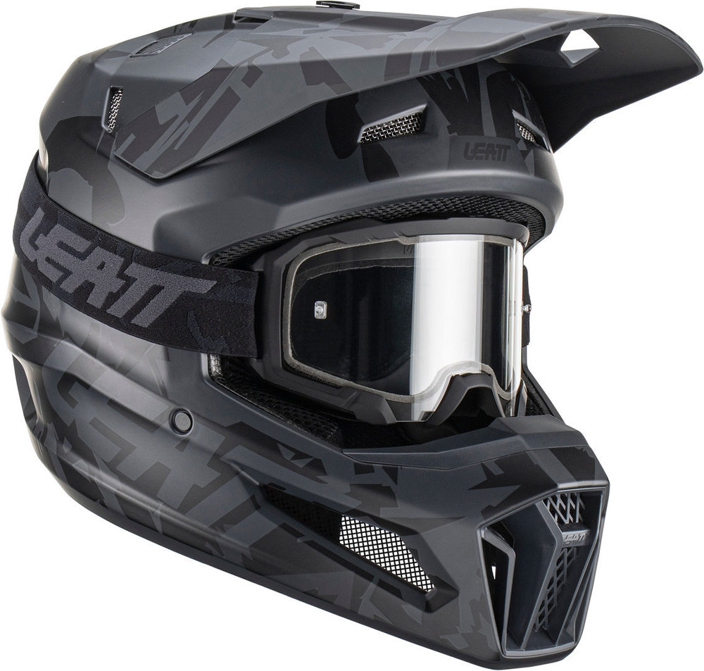 Leatt 3.5 Stealth Motocross Helm mit Brille