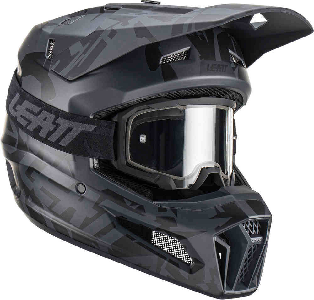 Leatt 3.5 Stealth Jugend Motocross Helm