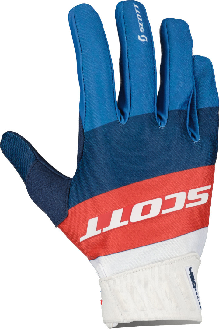 Scott 450 Angled 2023 Motocross Gloves, red-blue, Size S, red-blue, Size S