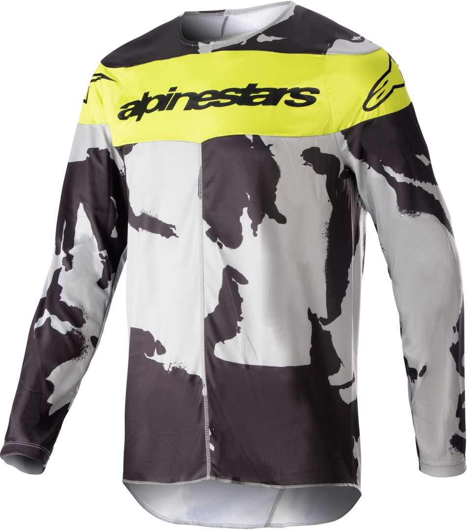 Alpinestars Racer Tactical 2023 Motocross Jersey, grau-gelb, Größe M, grau-gelb, Größe M
