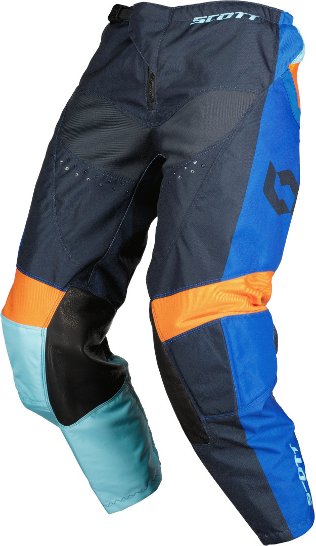 Scott 350 Race Evo 2023 Kids Motocross Pants, blue-orange, Size 28, blue-orange, Size 28