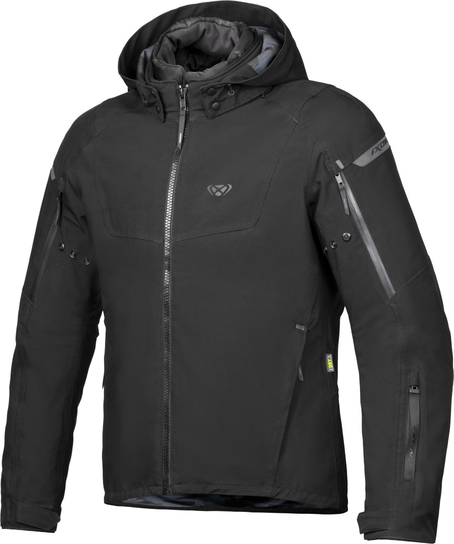 Ixon Burning waterproof Motorcycle Textile Jacket, black, Size 5XL for Men