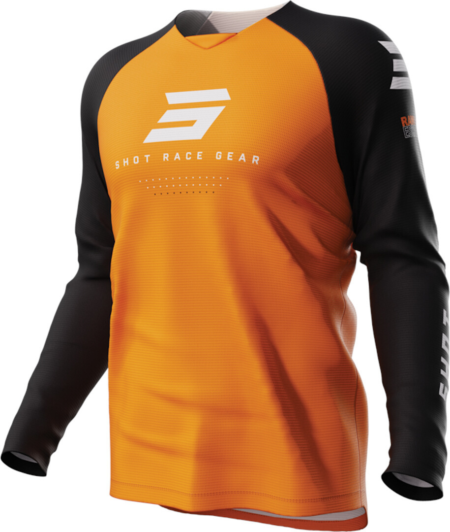 Shot Raw Escape Kids Motocross Jersey, black-orange, Size 4 - 5, black-orange, Size 4 - 5