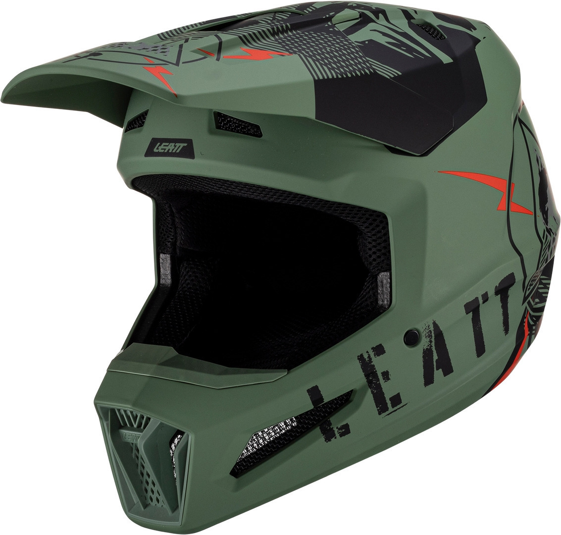 Leatt 2.5 Motocross Helmet, black-green, Size XS, black-green, Size XS