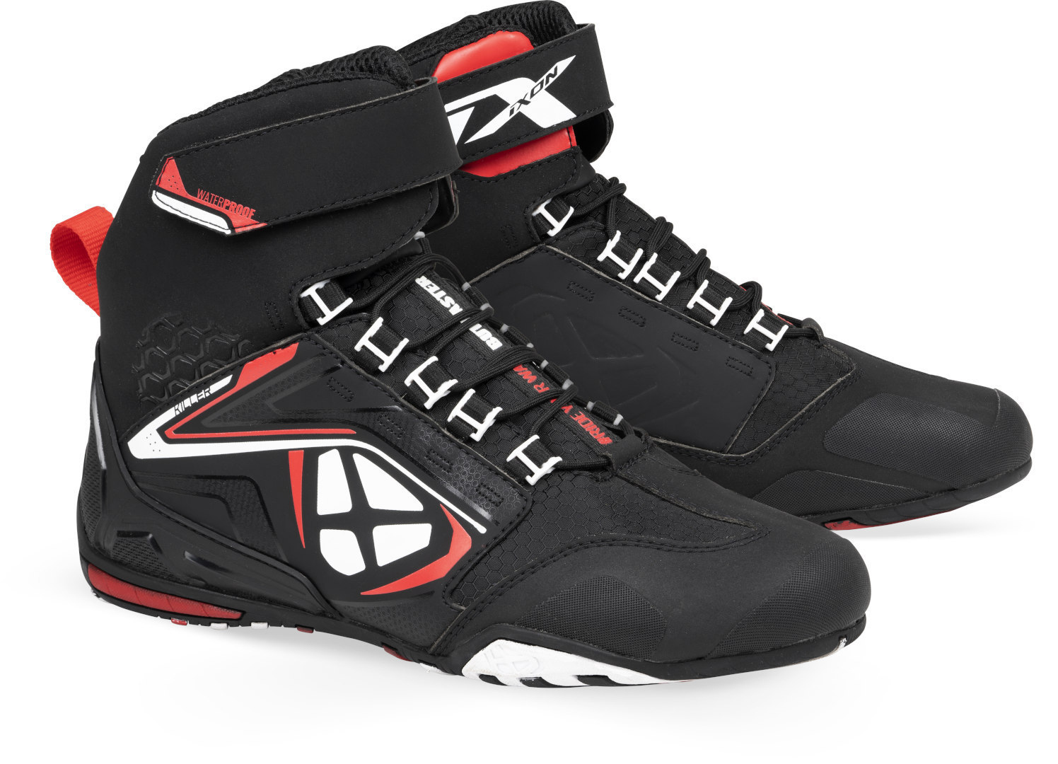Ixon Killer WP Motorcycle Shoes, black-white-red, Size 39, black-white-red, Size 39
