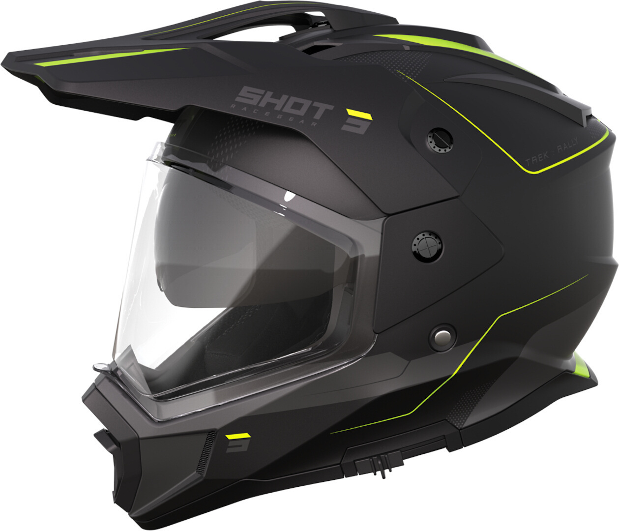 Shot Trek Rally Motocross Helmet, black-yellow, Size XS, black-yellow, Size XS