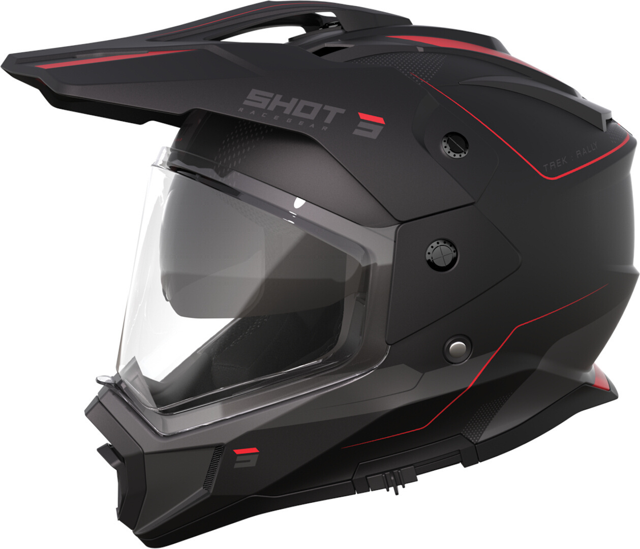 Shot Trek Rally Motocross Helmet, black-red, Size XS, black-red, Size XS
