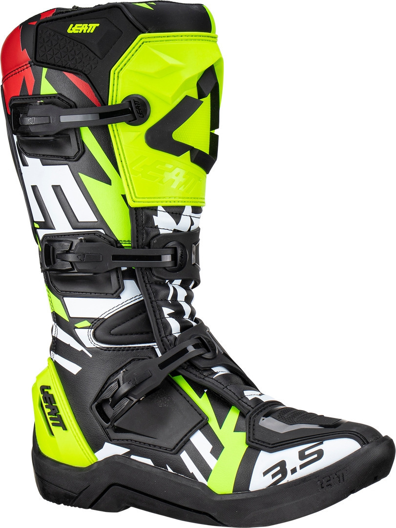 Leatt 3.5 2023 Motocross Boots, black-white-yellow, Size 40 41, black-white-yellow, Size 40 41