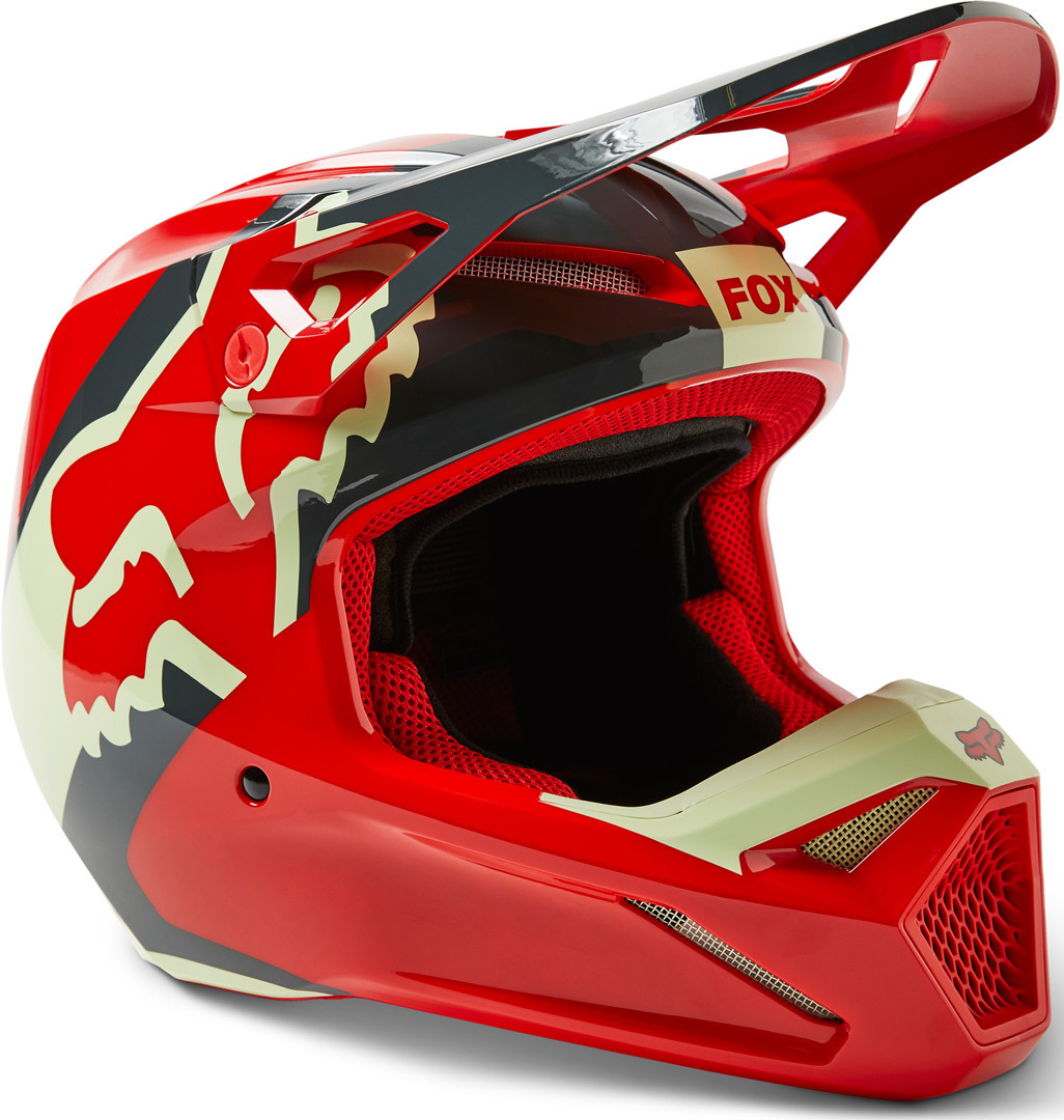 FOX RACING V1ヘルメット レーススペック フローレッド