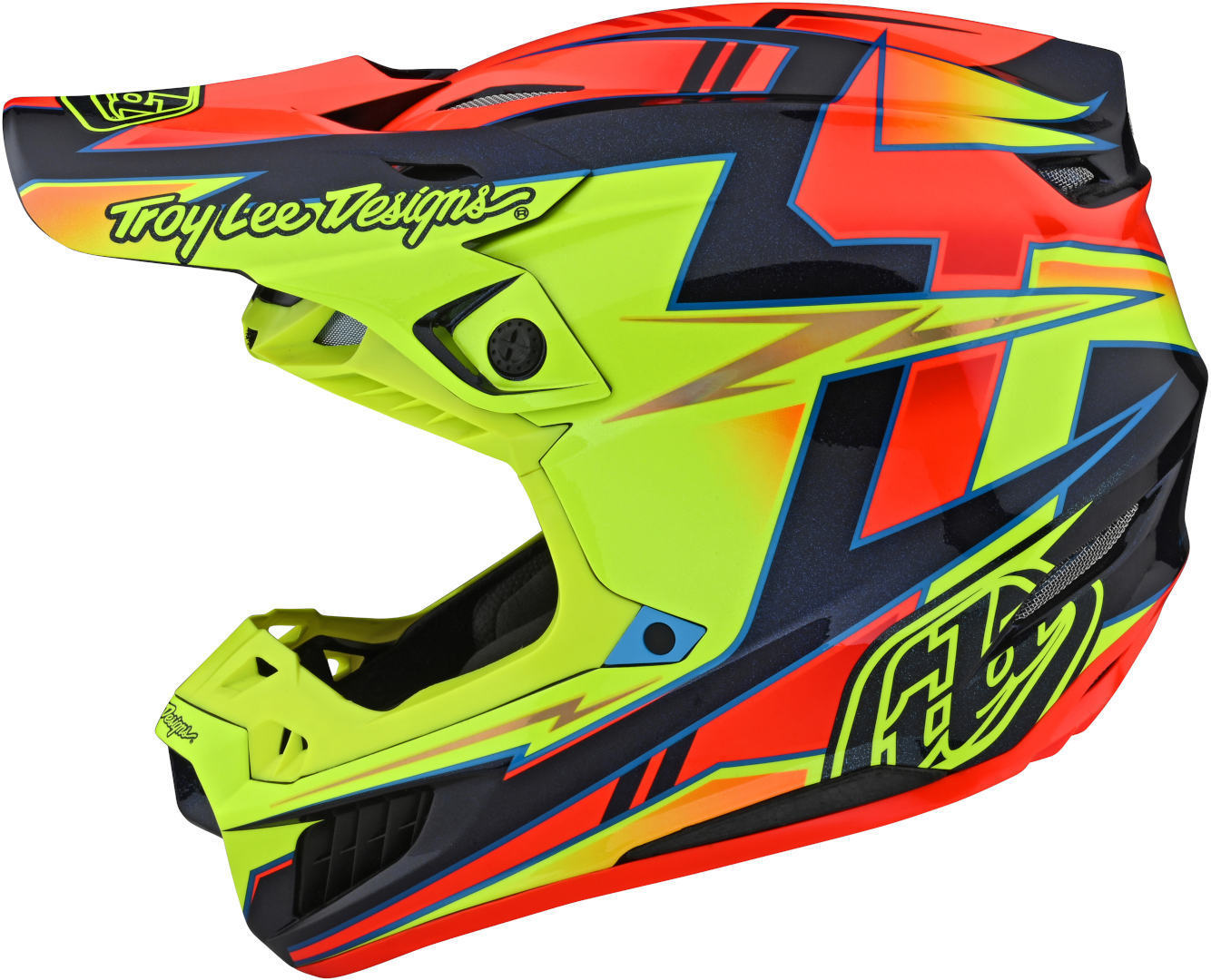 Troy Lee Designs SE5 MIPS Composite Graph 2022 Motocross Helmet, blue-yellow, Size S, blue-yellow, Size S