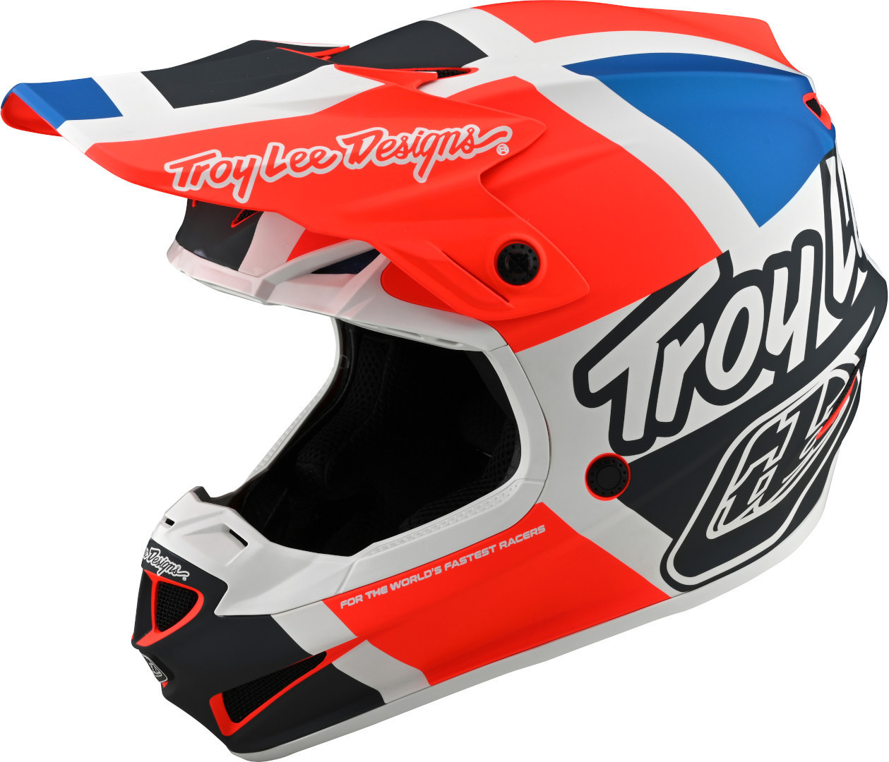 Troy Lee Designs SE4 PA Quattro Youth Motocross Helmet, blue-orange, Size M, blue-orange, Size M