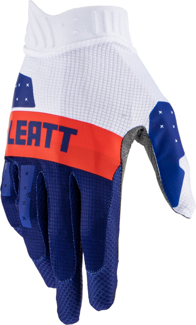 Leatt 1.5 GripR Gants de motocross, blanc-rouge-bleu, taille 2XL pour Hommes