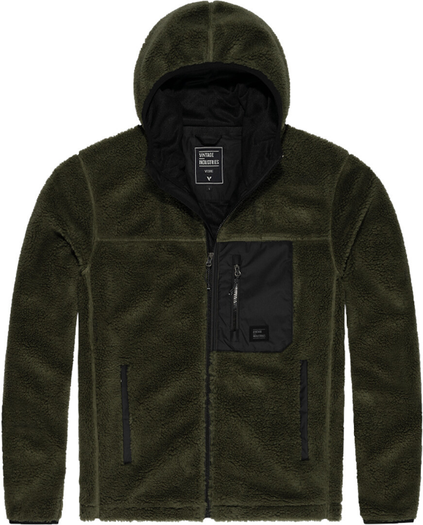 Vintage Industries Dustin Sherpa Fleece Jacket, green, Size S, green, Size S