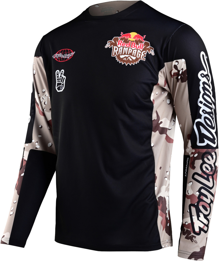 Troy Lee Designs Red Bull Rampage Sprint Lockup Bicycle Jersey, black-multicolored, Size S, black-multicolored, Size S