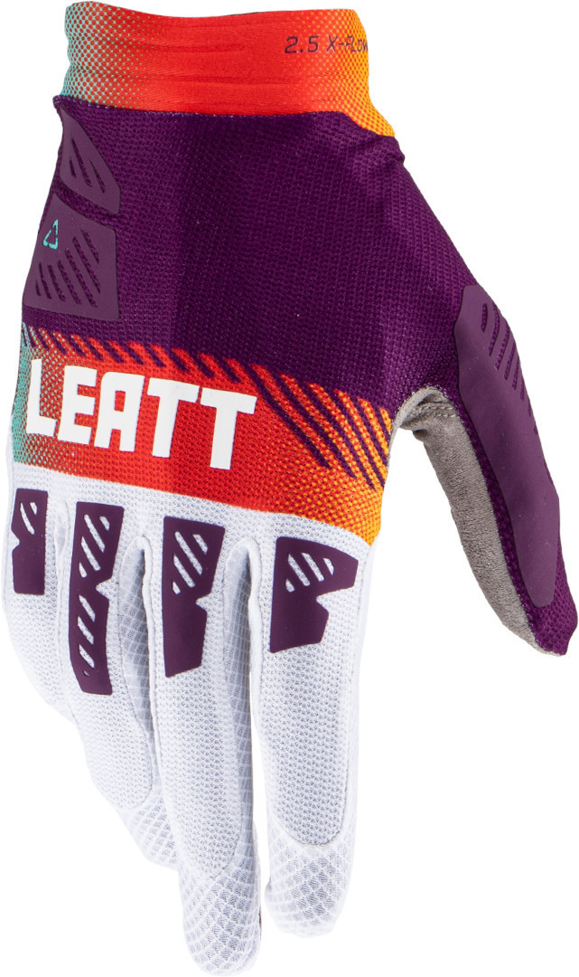 Leatt 2.5 X-Flow Contrast Motocross Gloves, white-purple, Size M, white-purple, Size M