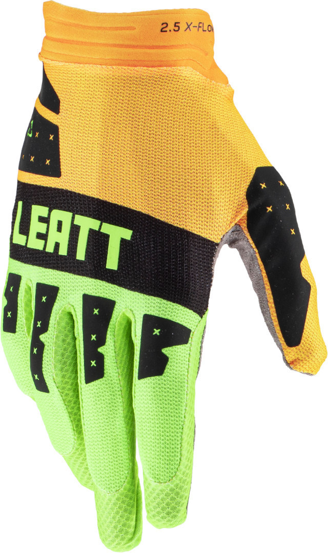 Leatt 2.5 X-Flow Contrast Gants de motocross, noir-vert-jaune, taille 2XL pour Hommes