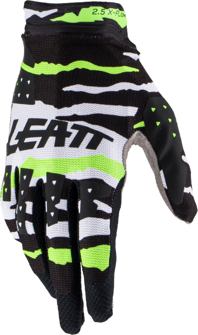 Leatt 2.5 X-Flow Tiger Gants de motocross, noir-blanc-jaune, taille 2XL pour Hommes