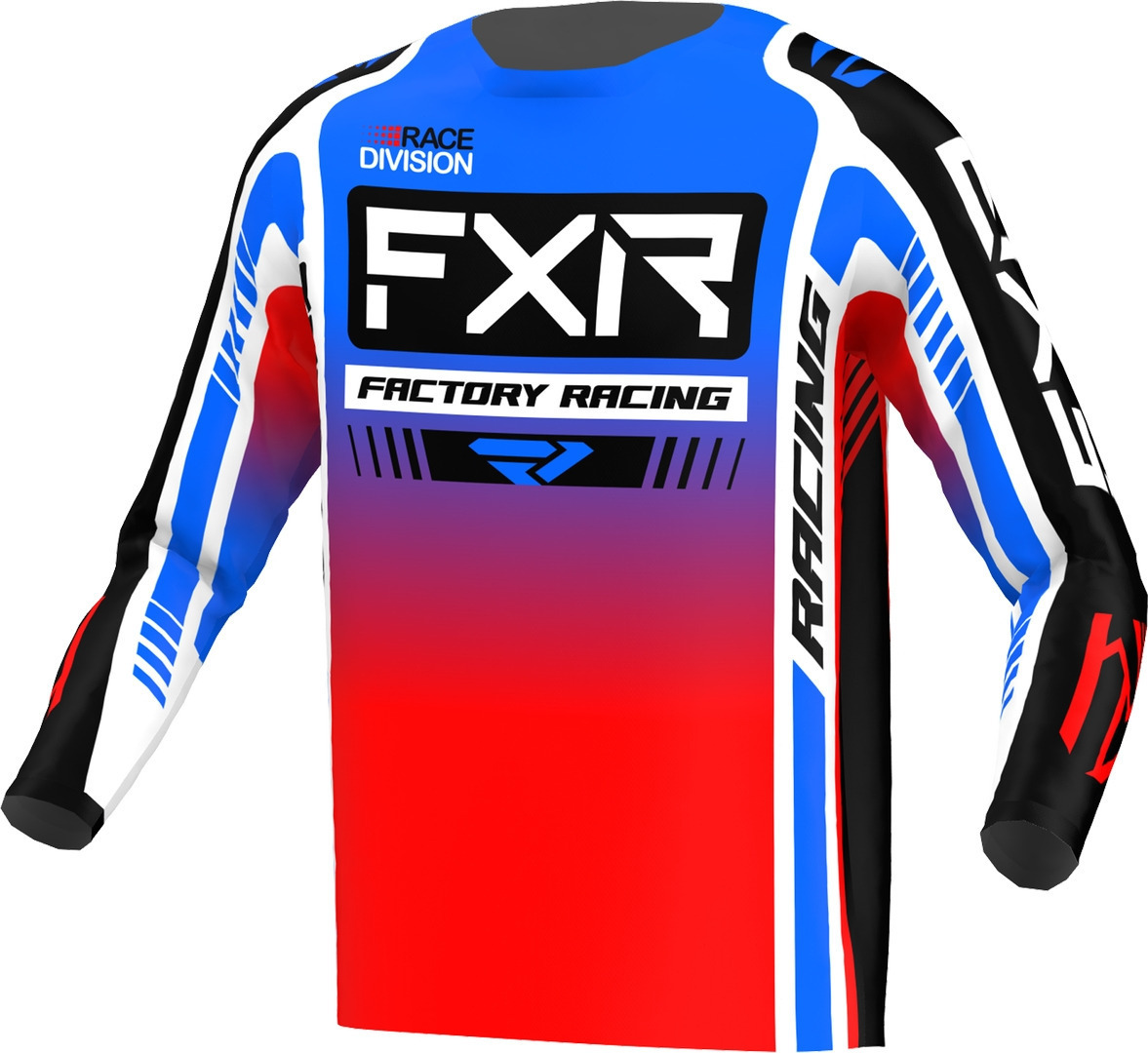 FXR Clutch Pro 2023 Motocross Jersey, black-red-blue, Size XS, black-red-blue, Size XS