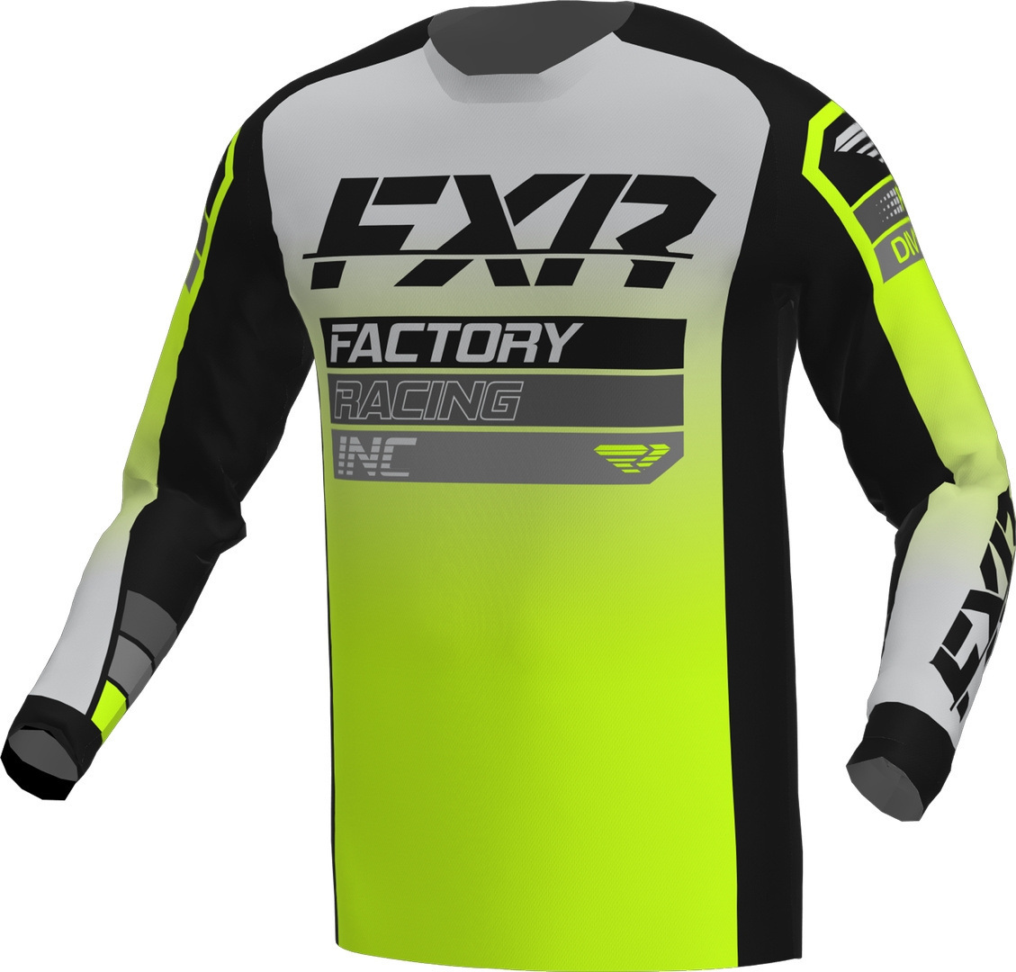 FXR Clutch 2023 Motorcross jersey, zwart-wit-geel, afmeting XL