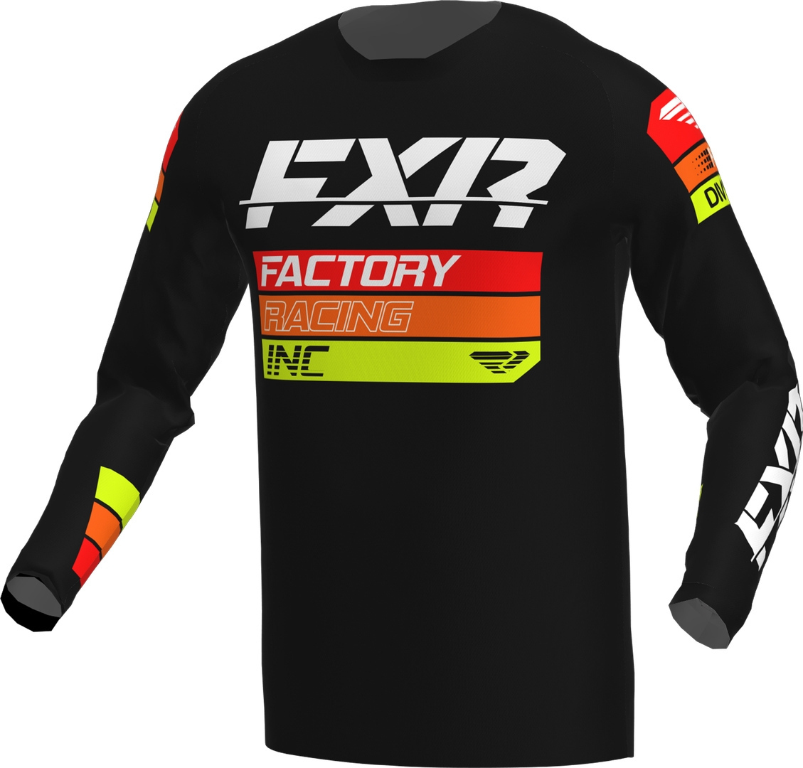FXR Clutch 2023 Motocross Jersey, black-red-yellow, Size 4XL, black-red-yellow, Size 4XL