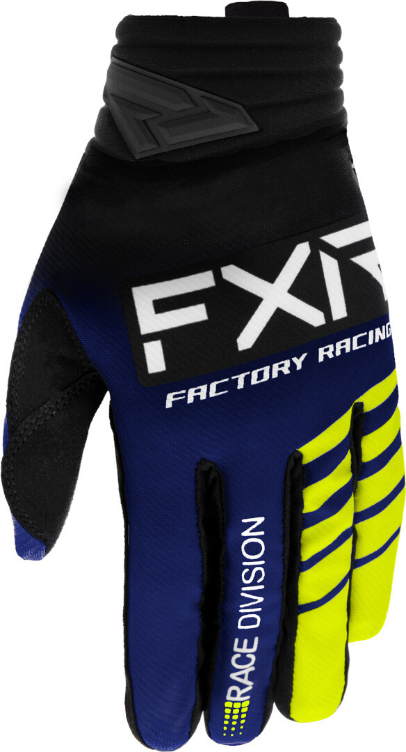 FXR Prime 2023 Motocross Gloves, black-blue-yellow, Size S, black-blue-yellow, Size S