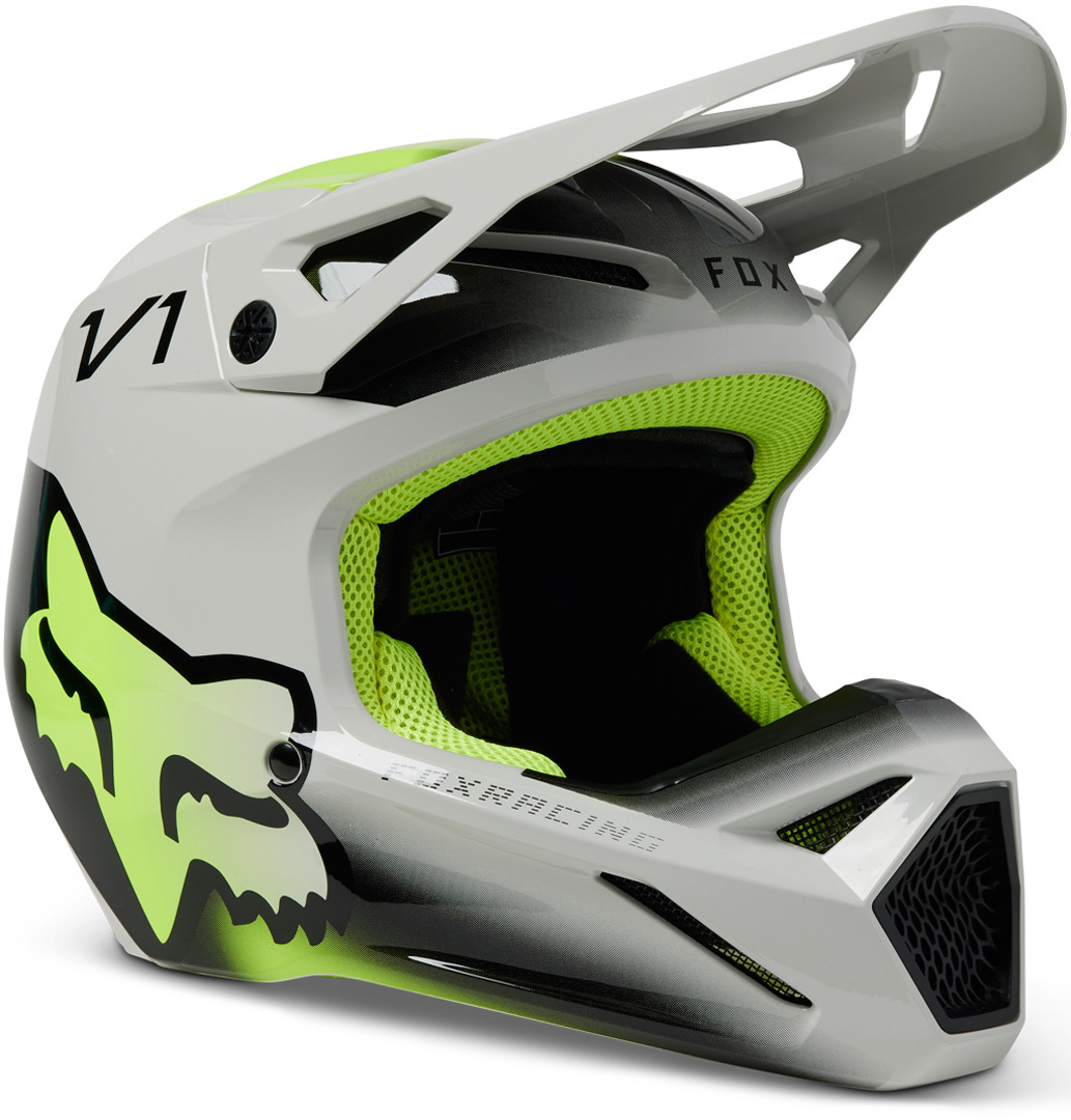 FOX V1 Toxsyk Youth Motocross Helmet, grey, Size M, grey, Size M