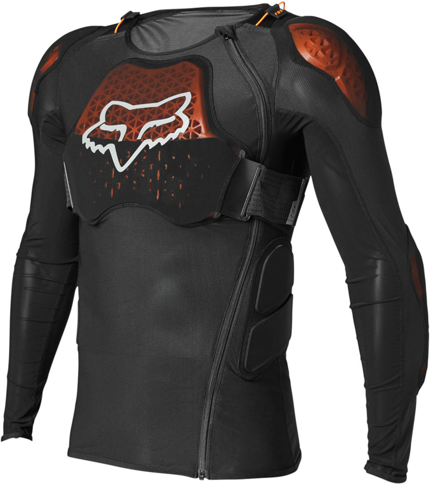 Side view of FOX Baseframe Pro D3O® Youth Motocross Jacket, black, Size S