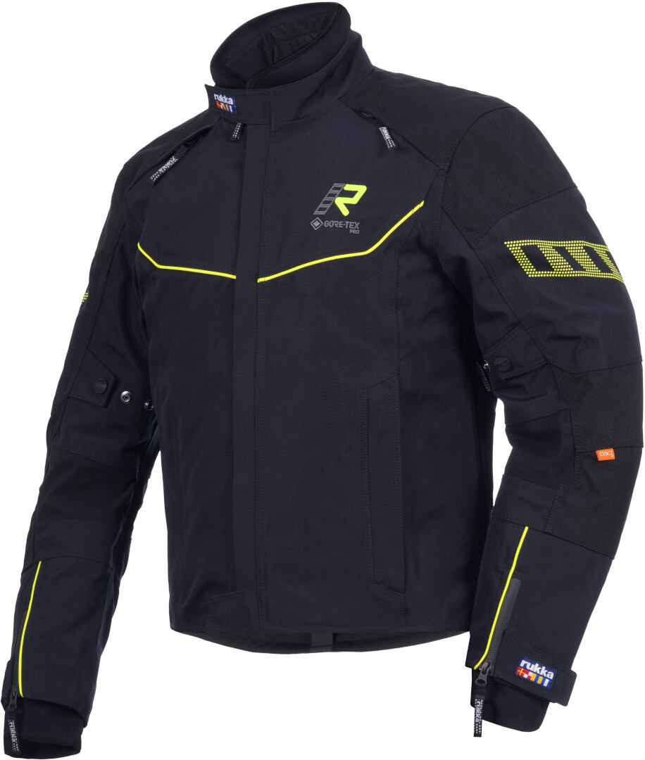 Rukka Armagate Motorcycle Textile Jacket, black-yellow, Size 46, black-yellow, Size 46