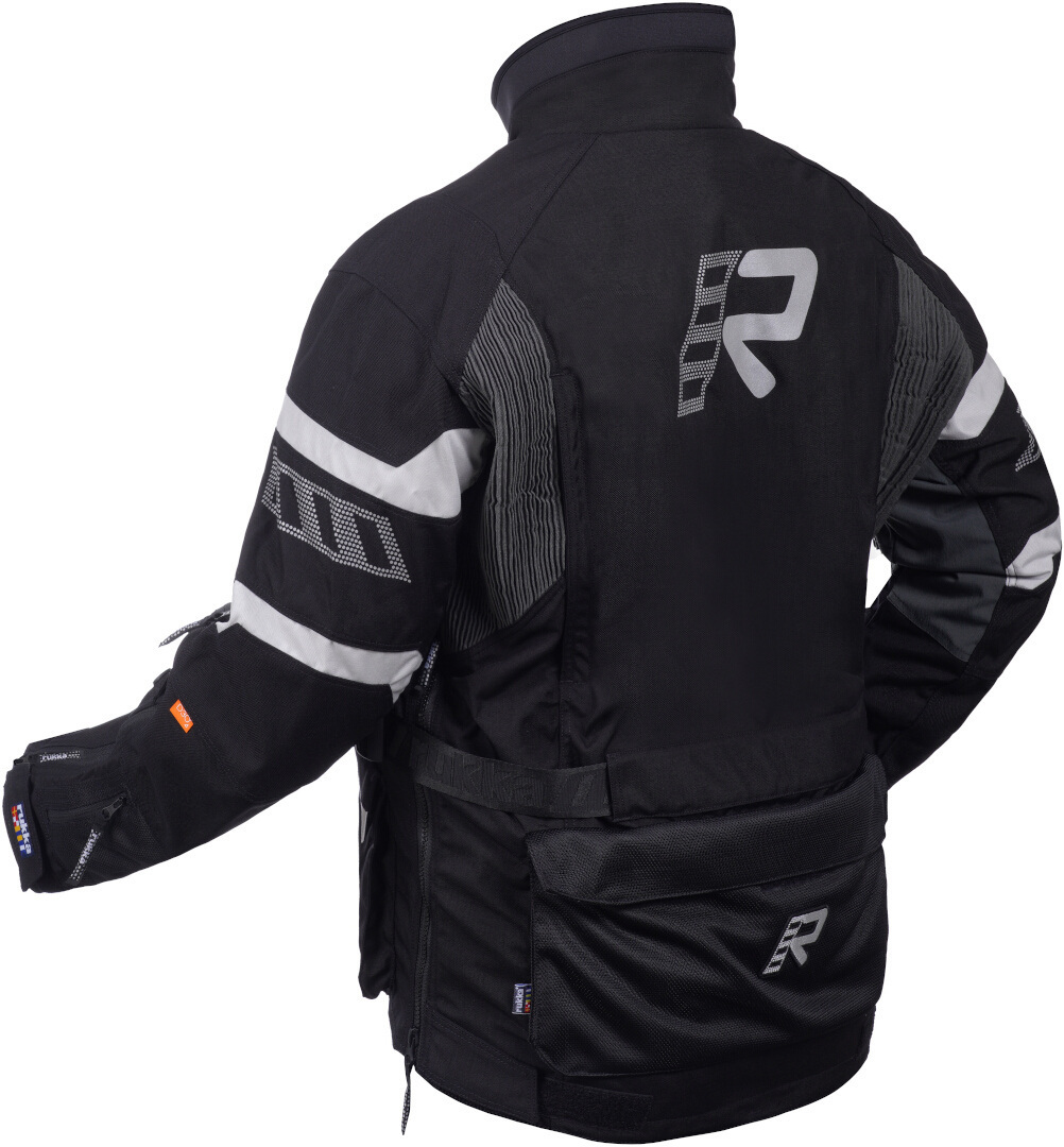 Side view of Rukka Madagasca-R Motorcycle Textile Jacket, black-grey, Size 48 for Men